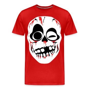 Menschliches Skelett Schädel Top Neuheit - Männer Premium Bio T-Shirt - Rot - Vorne - Damien (186cm)
