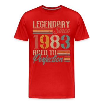 Vintage 1983 Retro Geburtstagsgeschenk - Männer Premium Bio T-Shirt - Rot - Vorne - Damien (186cm)