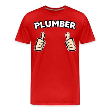 Klempner Beruf Geschenkidee - Männer Premium Bio T-Shirt - Rot - Vorne - Damien (186cm)