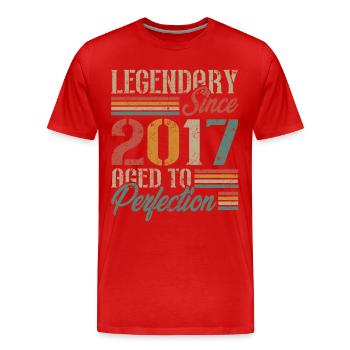 Vintage 2017 Retro Birthday Gift - Men's Premium Organic T-Shirt - red - Front - Damien (186cm)