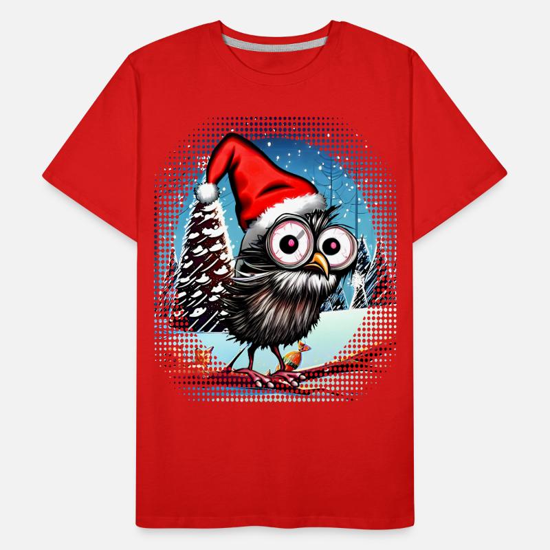 Weihnachtseule Eule Eulen Weihnachten Geschenk Männer Premium Bio T-Shirt