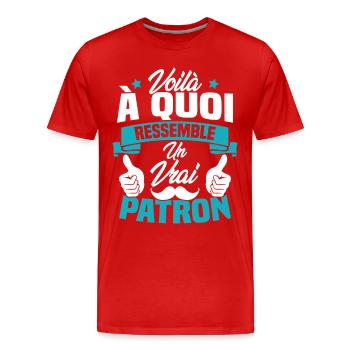 Voilà à quoi ressemble un vrai patron - T-shirt bio Premium Homme - rouge - Devant - Damien (186cm)