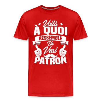 Voilà à quoi ressemble un vrai patron - T-shirt bio Premium Homme - rouge - Devant - Damien (186cm)