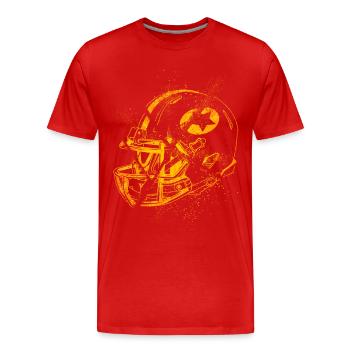 American Football Helmet Grunge Splash USA Sports - Men's Premium Organic T-Shirt - red - Front - Damien (186cm)