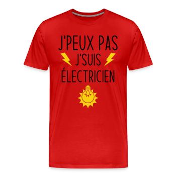 I can't I'm an electrician - Men's Premium Organic T-Shirt - red - Front - Damien (186cm)