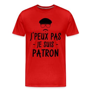 Ich kann nicht, ich bin ein Chef - Männer Premium Bio T-Shirt - Rot - Vorne - Damien (186cm)