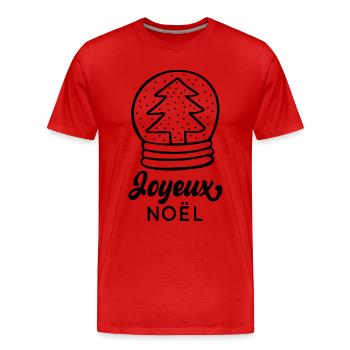 Joyeux Noël - T-shirt bio Premium Homme - rouge - Devant - Damien (186cm)