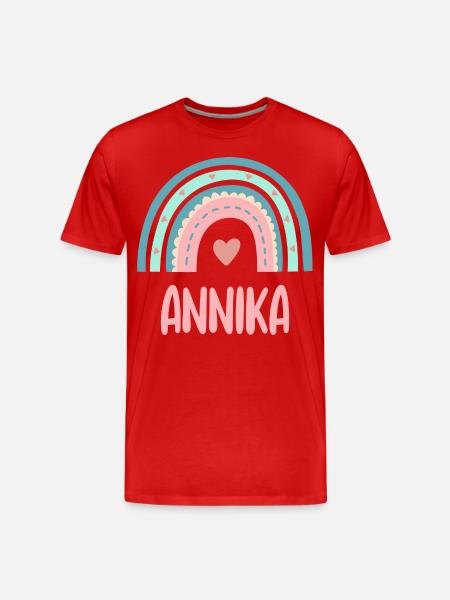 Annika Name Rainbow Baby - Men's Premium Organic T-Shirt - red
