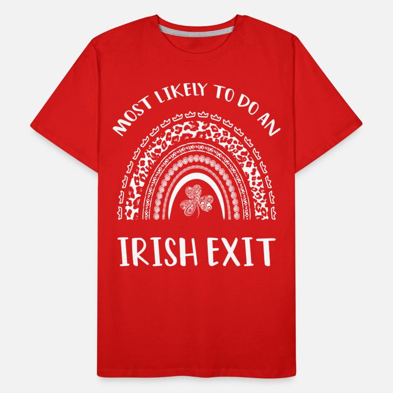 Irish Exit Saint Patrick's Day Rainbow Gift Men's Premium Organic T-Shirt