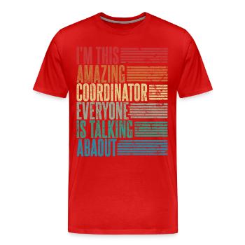 Vintage Coordinator Coordinator Gift Retro - Men's Premium Organic T-Shirt - red - Front - Damien (186cm)