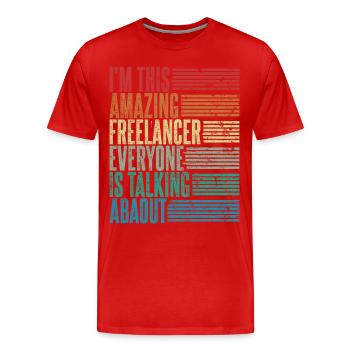 Vintage Freelancer Freelancer Cadeau Rétro - T-shirt bio Premium Homme - rouge - Devant - Damien (186cm)