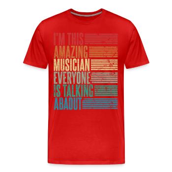 Musicien Vintage Musicien Cadeau Rétro - T-shirt bio Premium Homme - rouge - Devant - Damien (186cm)
