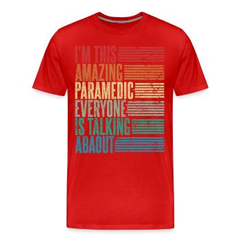 Vintage Paramedic Paramedic Gift Retro - Men's Premium Organic T-Shirt - red - Front - Damien (186cm)