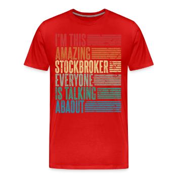 Vintage Courtier en valeurs mobilières Cadeau Rétro - T-shirt bio Premium Homme - rouge - Devant - Damien (186cm)