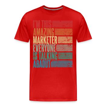 Vintage Marketeer Marketer Gift Retro - Men's Premium Organic T-Shirt - red - Front - Damien (186cm)