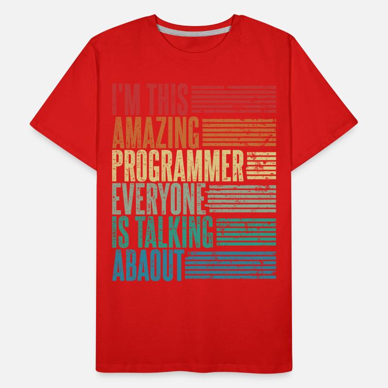 Vintage Programmer Gift Coder Retro Men's Premium Organic T-Shirt