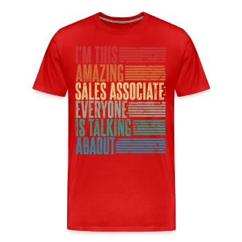 Vintage Sales Rep Gift Retro - Men's Premium Organic T-Shirt - red - Front - Damien (186cm)