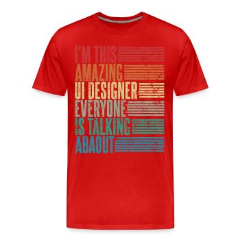 Vintage Ui Designer Ui Designerin Geschenk Retro - Männer Premium Bio T-Shirt - Rot - Vorne - Damien (186cm)