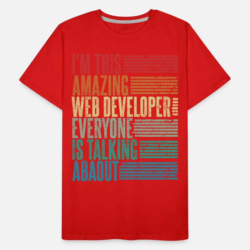 Web Developer Web Developer Gift Retro Men's Premium Organic T-Shirt