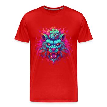 King Leon - Männer Premium Bio T-Shirt - Rot - Vorne - Damien (186cm)
