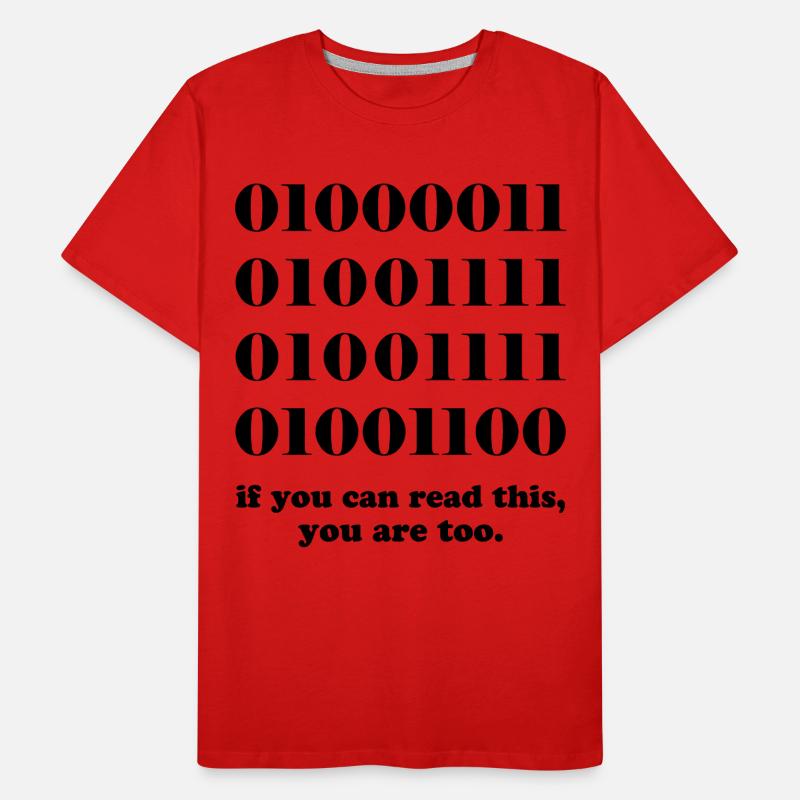 Computer binary code developers gift Men's Premium Organic T-Shirt