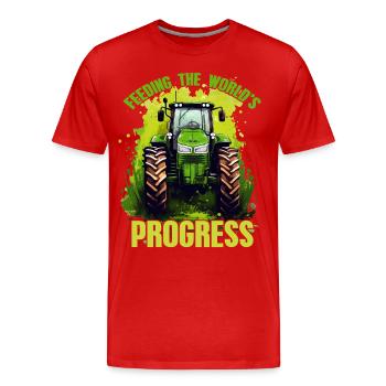 Nourrir le Mondial du Progrès Tracteur Agriculteur Cadeau - T-shirt bio Premium Homme - rouge - Devant - Damien (186cm)