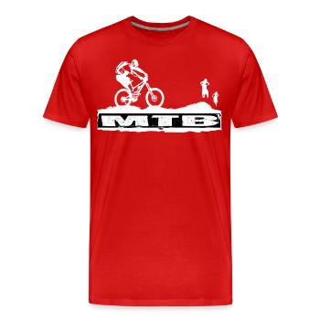 MTB Bike - Männer Premium Bio T-Shirt - Rot - Vorne - Damien (186cm)