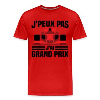 Je peux pas j ai grand prix - T-shirt bio Premium Homme - rouge - Devant - Damien (186cm)