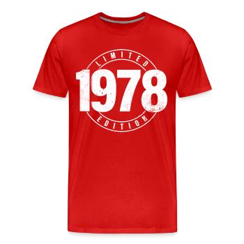 Limited Edition 1978 Year of Birth Urban Birthday - Men's Premium Organic T-Shirt - red - Front - Damien (186cm)