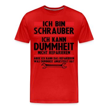 Ich bin schrauber - Männer Premium Bio T-Shirt - Rot - Vorne - Damien (186cm)