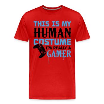 I'm really a gamer - Men's Premium Organic T-Shirt - red - Front - Damien (186cm)