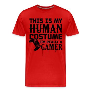 I'm really a gamer - Men's Premium Organic T-Shirt - red - Front - Damien (186cm)