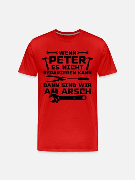 If Peter can't fix it - Men's Premium Organic T-Shirt - red