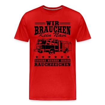 Nous n’avons pas besoin de donner un GPS à nos clients - T-shirt bio Premium Homme - rouge - Devant - Damien (186cm)