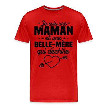 Ich bin eine Mutter und eine Schwiegermutter, die rocken - Männer Premium Bio T-Shirt - Rot - Vorne - Damien (186cm)