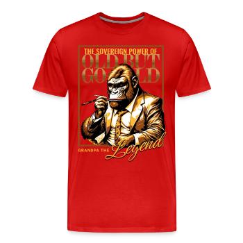 Old but Gold / Grandpa the Legend - Men's Premium Organic T-Shirt - red - Front - Damien (186cm)