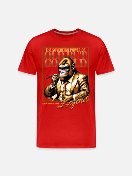 Gammal men guld / Morfar legenden - Organic T-shirt Ekologisk premium-T-shirt herr - röd