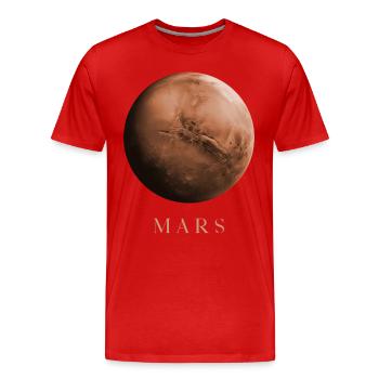 Mars Planet Astrophysics Cosmology Space - Men's Premium Organic T-Shirt - red - Front - Damien (186cm)
