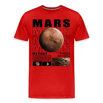Mars Planet Space Cosmology Astrophysics - Men's Premium Organic T-Shirt - red - Front - Damien (186cm)