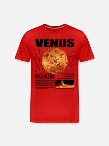 Venus Planet Space Kosmologi Astrofysik - Herre Premium T-shirt økologisk - rød