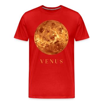 Venus Planet Astrophysics Cosmology Space - Men's Premium Organic T-Shirt - red - Front - Damien (186cm)