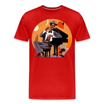 Maître du piano - T-shirt bio Premium Homme - rouge - Devant - Damien (186cm)