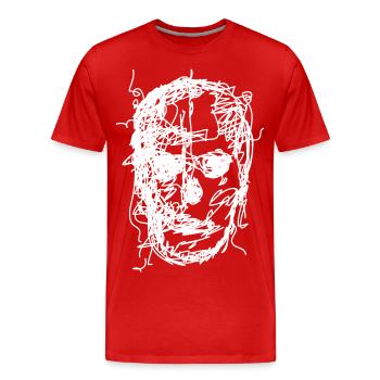 Dessin de crâne - T-shirt bio Premium Homme - rouge - Devant - Damien (186cm)