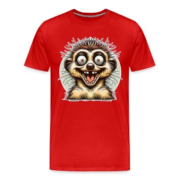 Meerkat - Men's Premium Organic T-Shirt - red - Front - Damien (186cm)