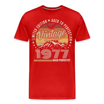 1977 Cadeau 48e Anniversaire 1977 Vintage 1977 - T-shirt bio Premium Homme - rouge - Devant - Damien (186cm)