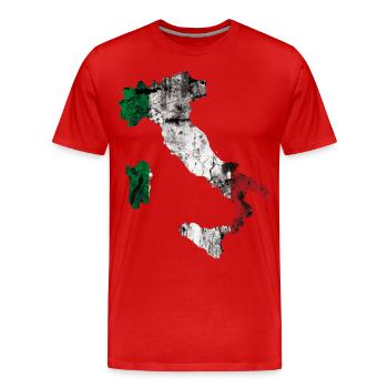 Italien, Mode, Grunge - Männer Premium Bio T-Shirt - Rot - Vorne - Damien (186cm)