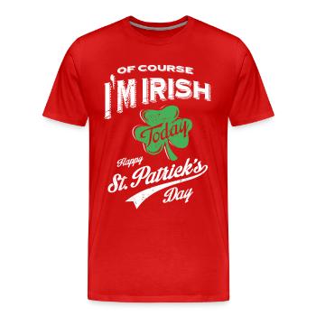 St. Patrick's Day T-shirt - Men's Premium Organic T-Shirt - red - Front - Damien (186cm)