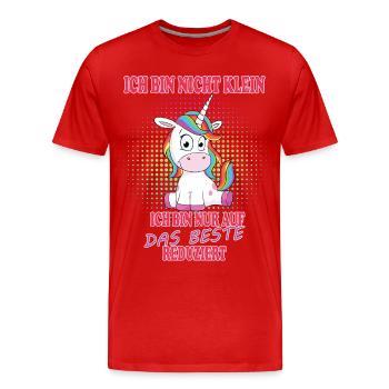 Ich bin nicht klein Einhorn - Männer Premium Bio T-Shirt - Rot - Vorne - Damien (186cm)