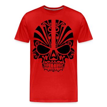 mad skull - Men's Premium Organic T-Shirt - red - Front - Damien (186cm)