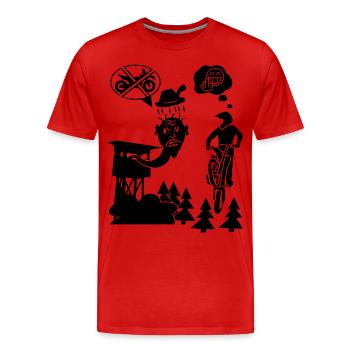 Biker vs Chasseur - T-shirt bio Premium Homme - rouge - Devant - Damien (186cm)